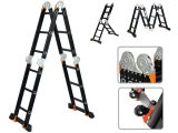 Multipurpose ladder 4x3 steps, 175/355cm 12,3 kg BLACK LINE STARTUL