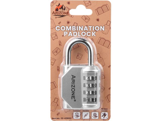 Image 4 Combination,  padlock, silver, ARIZONE