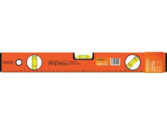 Spirit level 400mm 3 vials: 90° 180° 45° STARTUL STANDART