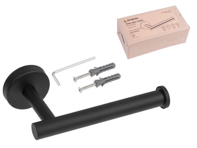 Toilet paper holder, WATERLINE, black/matt, PERFECTO LINEA