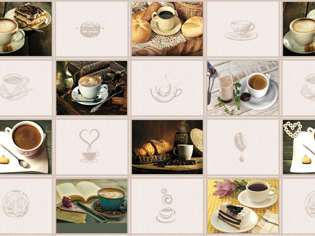 Table oilcloth, PVC-coated non-woven base, &quot;DECO&quot; collection, 1 linear meter, PERFECTO LINEA