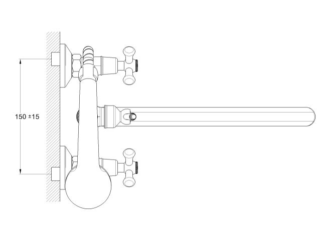 Image 4 Two handle bath faucet zinc (type I), series 410 ECONOCE