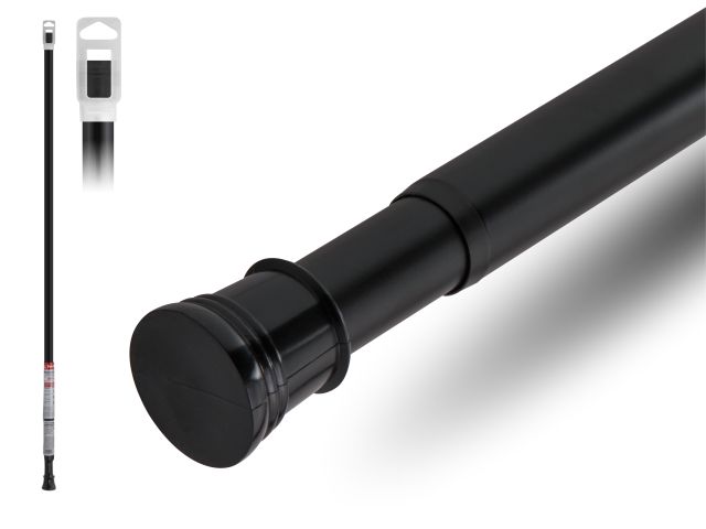 Shower rod, aluminum, sliding, 2.0 m, black, PERFECTO LINEA