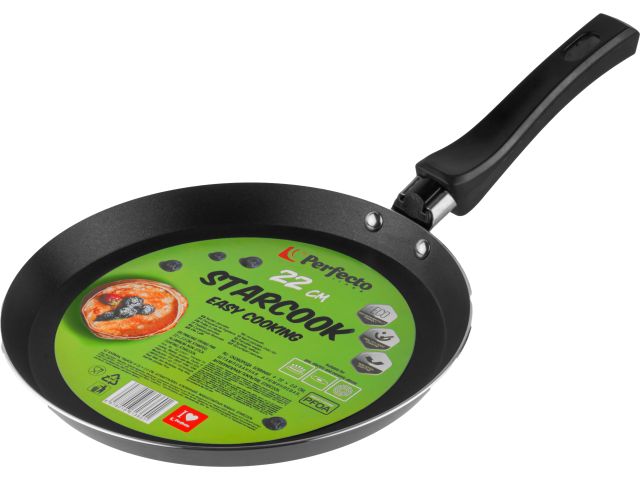 Pancake frying pan, diameter 22x2.0 cm, stamped, alu., non-stick cover, STARCOOK series, PERFECTO LINEA