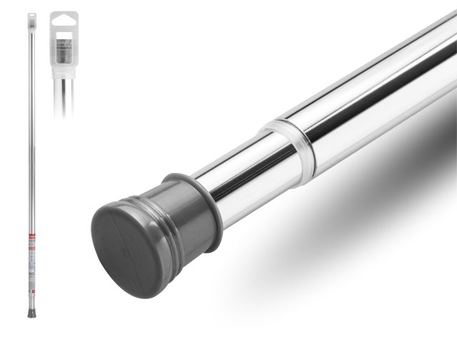 Shower rod, aluminum, sliding, 2.0 m, silver, PERFECTO LINEA