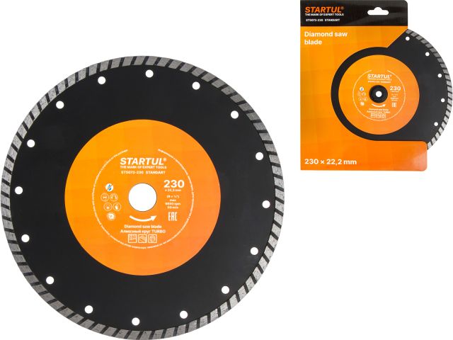 Diamond saw blade 230х22mm Turbo STARTUL STANDART