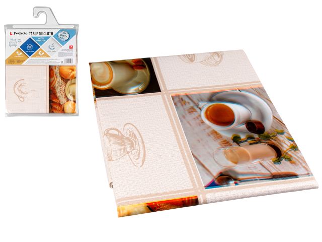 Table oilcloth, PVC-coated non-woven base, &quot;DECO&quot; collection, 140х110 cm, PERFECTO LINEA