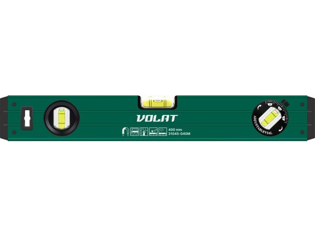 Image 1 Spirit level 400mm 3 vials: 90° 180° 45° with magnets VOLAT