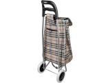 Watch image 2 Shopping trolley bag on wheels 30 kg, beige, checkered, PERFECTO LINEA