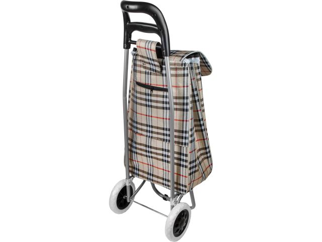 Image 2 Shopping trolley bag on wheels 30 kg, beige, checkered, PERFECTO LINEA