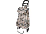 Shopping trolley bag on wheels 30 kg, beige, checkered, PERFECTO LINEA