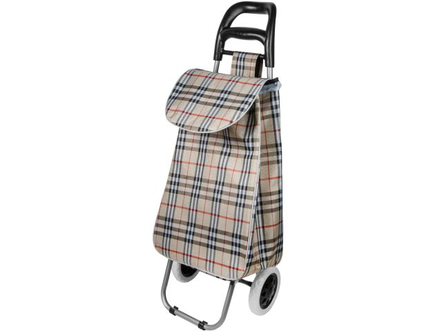 Image 1 Shopping trolley bag on wheels 30 kg, beige, checkered, PERFECTO LINEA