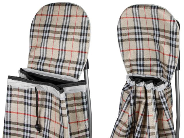 Image 3 Shopping trolley bag on wheels 30 kg, beige, checkered, PERFECTO LINEA