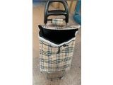 Shopping trolley bag on wheels 30 kg, beige, checkered, PERFECTO LINEA