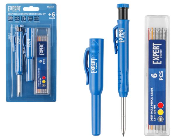 Deep hole construction pencil with lead set EXPERT STARTUL