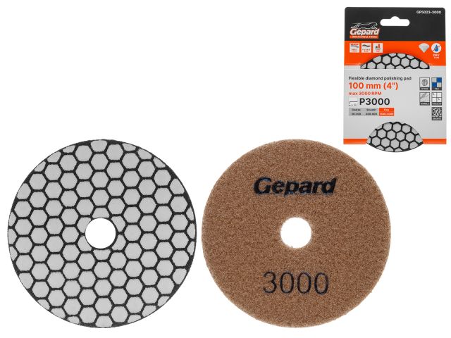 Image 1 Flexible diamond polishing pad 100mm P3000 dry GEPARD