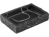 Soap dish STONEWAVE, black, PERFECTO LINEA