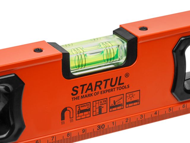 Image 4 Spirit level 1500mm 3 vials: 90° 180° 45°  with magnets STARTUL STANDART