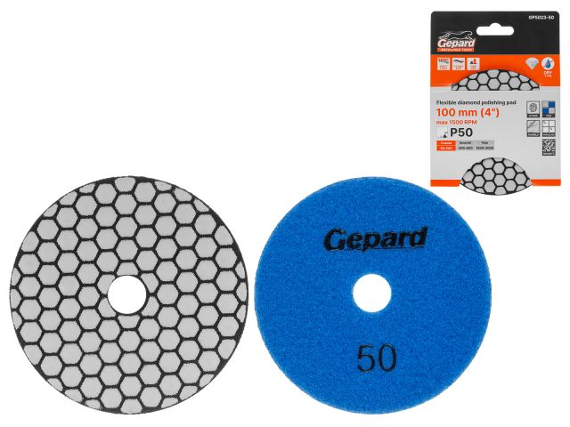 Image 1 Flexible diamond polishing pad 100mm P50 dry GEPARD