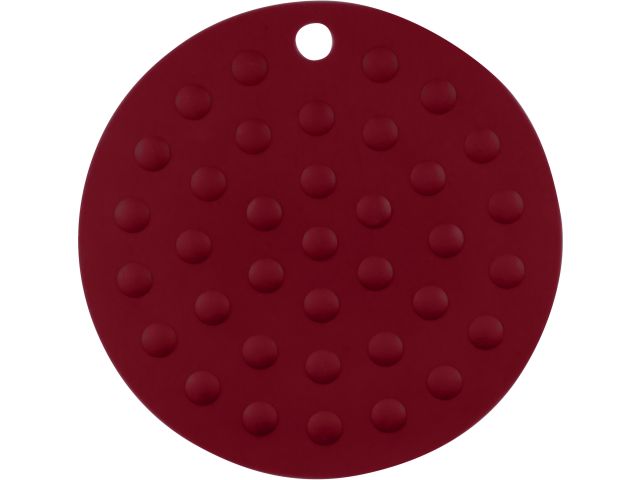 Silicone hot mat, round, 17.5 x 0.2 cm, BURGUNDY, PERFECTO LINEA