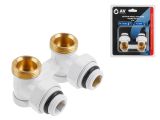 Bottom angle radiator globe valve 3/4&quot;, White, AV Engineering