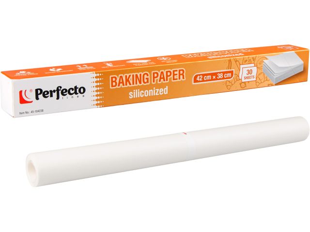 Baking paper parchment, siliconized, 42x38 cm, 30 sheets, PERFECTO LINEA